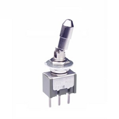 NKK Switches Toggle Switch, Panel Mount, On-On, SPDT, PC Terminal Terminal, 125V ac