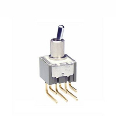 NKK Switches Toggle Switch, PCB Mount, On-(On), DPDT, Through Hole Terminal, 28V ac/dc