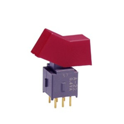NKK Switches Toggle Switch, Through Hole Mount, On-On, DPDT, PC Terminal Terminal, 28V ac/dc