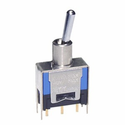 NKK Switches Toggle Switch, Through Hole Mount, On-On, SPDT, THT Terminal, 48V ac/dc