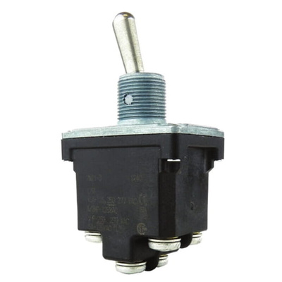 Honeywell Toggle Switch, Bushing Mount, DPDT, Screw Terminal