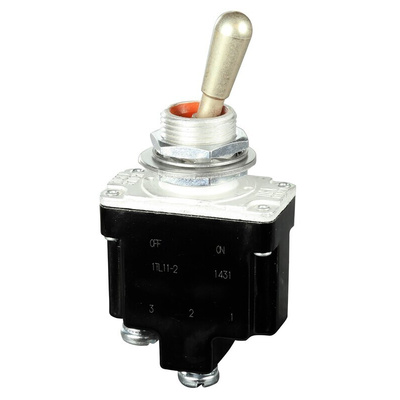 Honeywell Toggle Switch, Bushing Mount, (On)-Off, SPST, Screw Terminal, 125V ac