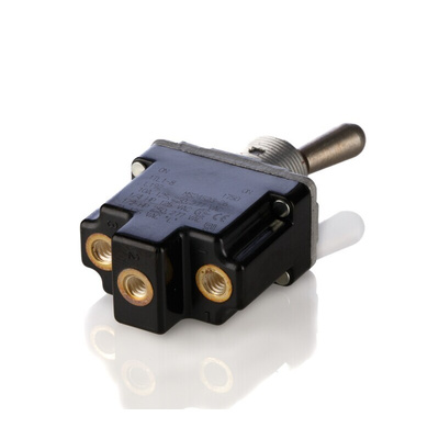 Honeywell Toggle Switch, Bushing Mount, On-(On), SPDT, Screw Terminal, 125V ac