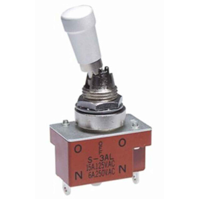 NKK Switches Toggle Switch, Panel Mount, On-Off-On, SPDT, Solder Terminal