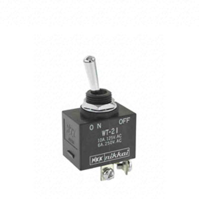 NKK Switches Toggle Switch, Panel Mount, On-Off, DPST, Screw Terminal, 30 V dc, 125V ac