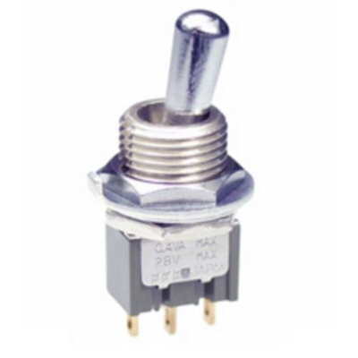 NKK Switches Toggle Switch, Panel Mount, On-On, SPDT, Solder Lug Terminal, 28V ac/dc