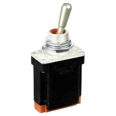 Honeywell Toggle Switch, Bushing Mount, On-Off, SPST, Wire Lead Terminal, 125V ac