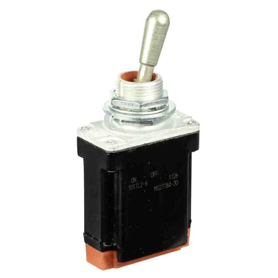 Honeywell Toggle Switch, Bushing Mount, (On)-Off, SPST, Wire Lead Terminal, 125V ac