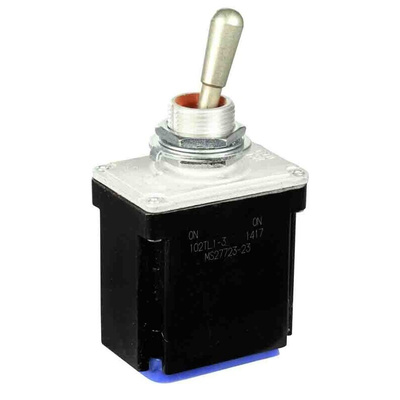 Honeywell Toggle Switch, Bushing Mount, On-On, DPDT, Wire Lead Terminal