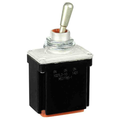 Honeywell Toggle Switch, Bushing Mount, On-On-On, DPDT, Wire Lead Terminal