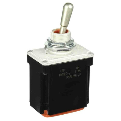 Honeywell Toggle Switch, Panel Mount, (On)-Off, 2RT, Screw Terminal