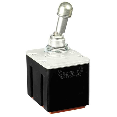 Honeywell Toggle Switch, Bushing Mount, On-On, 4PDT, Wire Lead Terminal