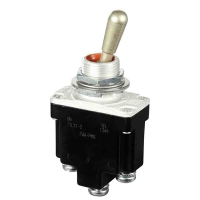 Honeywell Toggle Switch, Bushing Mount, On-On, SPDT, Screw Terminal