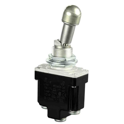 Honeywell Toggle Switch, Bushing Mount, SPDT, Screw Terminal, 125V ac