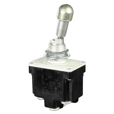 Honeywell Toggle Switch, Bushing Mount, DPDT, Screw Terminal, 125V ac