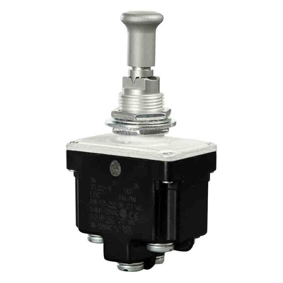 Honeywell Toggle Switch, Bushing Mount, On-On-On, DPDT, Screw Terminal, 125V ac