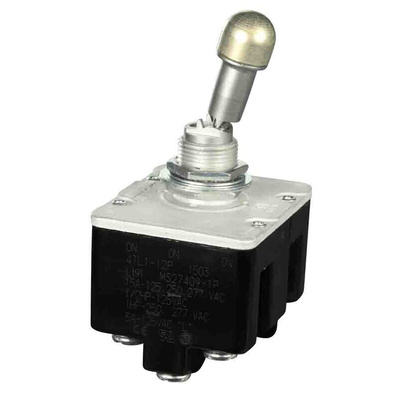 Honeywell Toggle Switch, Bushing Mount, On-On-On, 4PDT, Screw Terminal, 125V ac