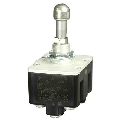 Honeywell Toggle Switch, Bushing Mount, On-On-On, 4PDT, Screw Terminal, 125V ac