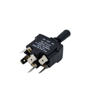 TE Connectivity Toggle Switch, Through Hole Mount, On-Off-On, DPDT, Quick Connect Terminal