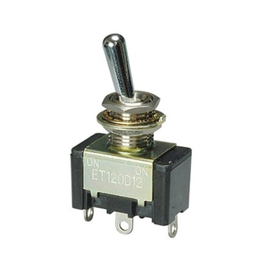 NIDEC COPAL ELECTRONICS GMBH Toggle Switch, PCB Mount, On-Off, DPDT, Solder Terminal