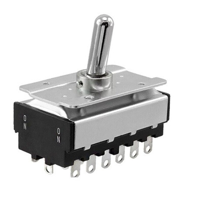 NIDEC COPAL ELECTRONICS GMBH Toggle Switch, Panel Mount, On-On, 6PDT, Solder Lug Terminal