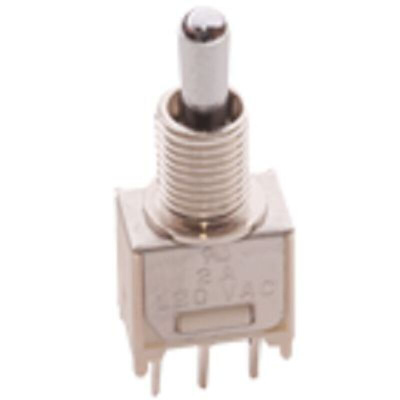 C & K Toggle Switch, Through Hole Mount, (On)-(On), SPDT, Through Hole Terminal