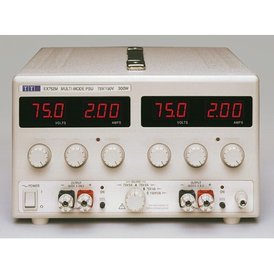 Aim-TTi EX-R Series Digital Bench Power Supply, 0 → 75V, 0 → 2A, 2-Output, 300W - RS Calibrated