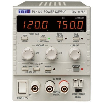 Aim-TTi PL Series Digital Bench Power Supply, 0 → 120V, 0 → 750mA, 1-Output, 90W - RS Calibrated