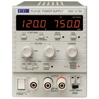 Aim-TTi PL Series Digital Bench Power Supply, 0 → 120V, 0 → 750mA, 1-Output, 90W - UKAS Calibrated