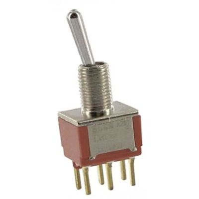 TE Connectivity Toggle Switch, PCB Mount, On-On, DPDT, Through Hole Terminal, 20V