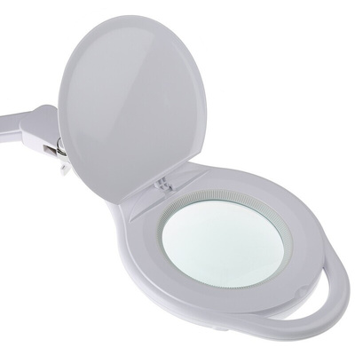 RS PRO LED Magnifying Lamp with Table Clamp Mount, 3 dpt, 5 dpt, 125mm Lens Dia., 125mm Lens