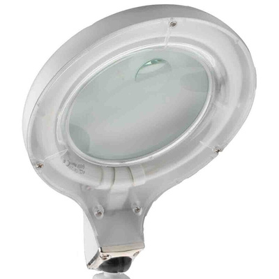 RS PRO Magnifying Lamp with Integral Base, 3 dpt, 12 dpt, 100mm Lens Dia., 100mm Lens