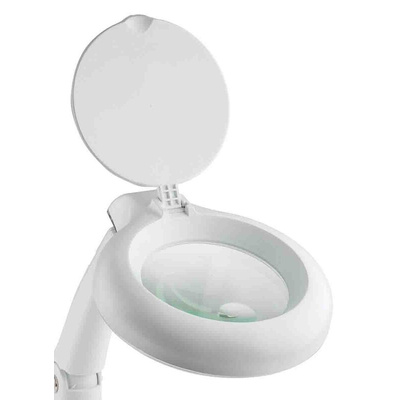RS PRO Magnifying Lamp with Integral Base, 3 dpt, 12 dpt, 100mm Lens Dia., 100mm Lens