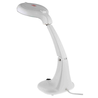 RS PRO Magnifying Lamp with Integral Base, 3 dpt, 12 dpt, 100mm Lens Dia., 100mm Lens