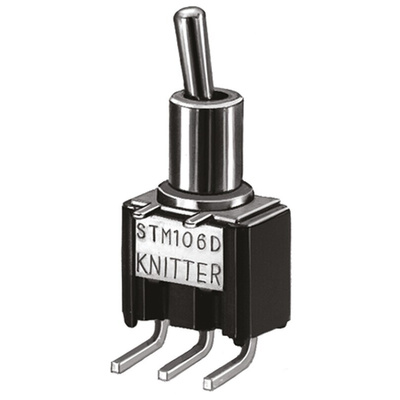 KNITTER-SWITCH Toggle Switch, PCB Mount, (On)-Off-(On), SPDT, Through Hole Terminal