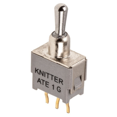 KNITTER-SWITCH Toggle Switch, PCB Mount, (On)-Off-(On), SPDT, Through Hole Terminal