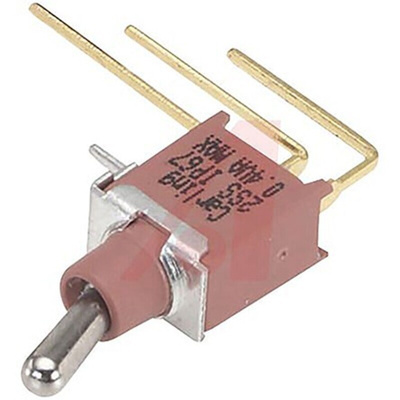 Carling Technologies Toggle Switch, Panel Mount, On-On, SPST, Through Hole Terminal, 20V