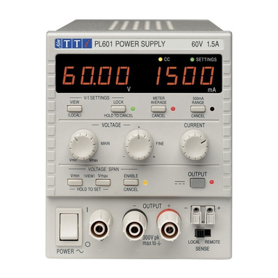 Aim-TTi PL Series Digital Bench Power Supply, 0 → 60V, 0 → 1.5A, 1-Output, 90W