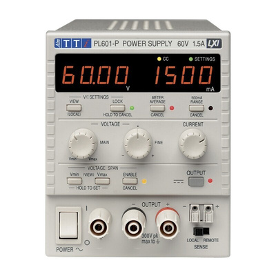 Aim-TTi PL-P Series Digital Bench Power Supply, 0 → 60V, 0 → 1.5A, 1-Output, 90W