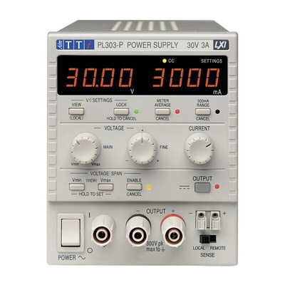 Aim-TTi PL-P Series Digital Bench Power Supply, 0 → 30V, 0 → 3A, 1-Output, 90W - RS Calibrated