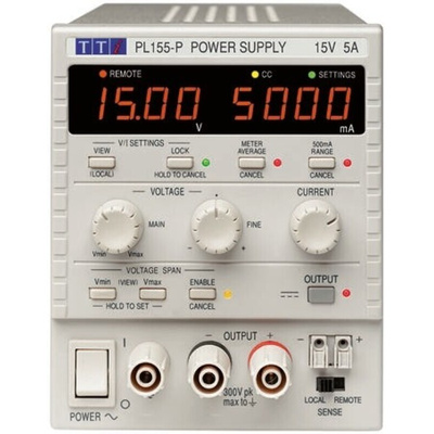 Aim-TTi PL-P Series Digital Bench Power Supply, 0 → 15V, 0 → 5A, 1-Output, 75W - RS Calibrated