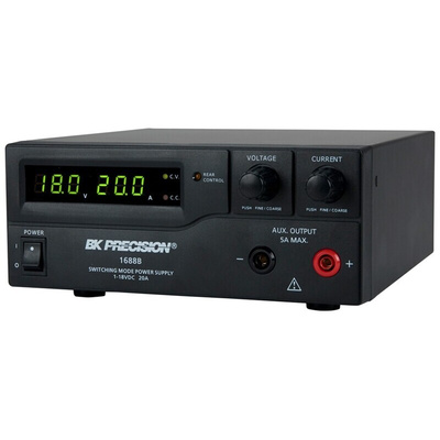 BK Precision 1688B Series Digital Bench Power Supply, 18V, 20A, 1-Output, 360W