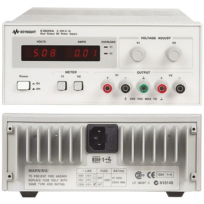 Keysight Technologies E3620A Series Digital Bench Power Supply, 0 → 25V, 1A, 2-Output, 25W