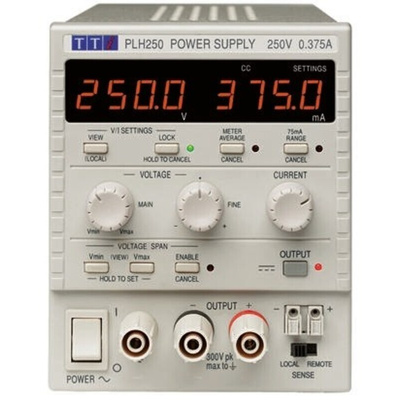 Aim-TTi PL Series Digital Bench Power Supply, 0 → 250V, 0 → 375mA, 1-Output, 94W - RS Calibrated