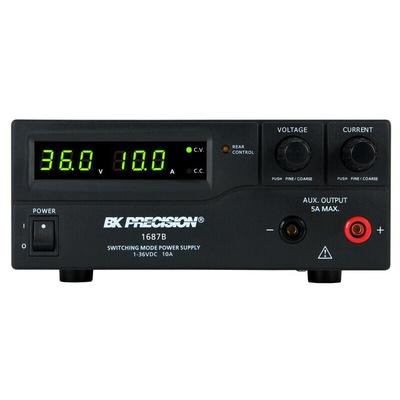 BK Precision 1687B Series Analogue Bench Power Supply, 1 → 36V, 0 → 10A, 1-Output, 360W - RS Calibrated