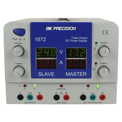 BK Precision 1672 Series Digital Bench Power Supply, 32V, 3A, 3-Output, 207W