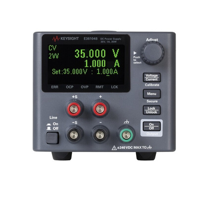 Keysight Technologies E36100B Series Digital Bench Power Supply, 35V dc, 1A, 1-Output, 35W - UKAS Calibrated