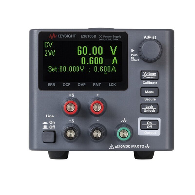 Keysight Technologies E36100B Series Digital Bench Power Supply, 60V dc, 600mA, 1-Output, 36W - RS Calibrated