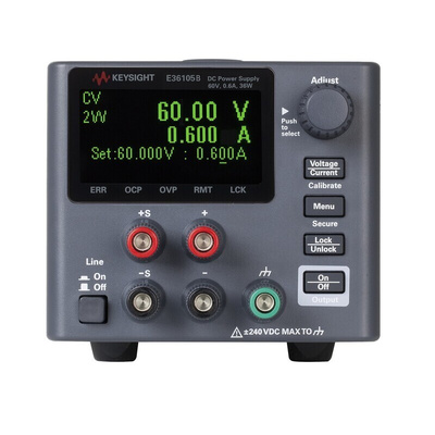 Keysight Technologies E36100B Series Digital Bench Power Supply, 60V dc, 600mA, 1-Output, 36W - UKAS Calibrated