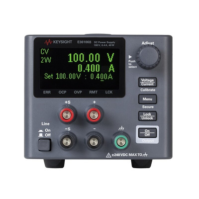 Keysight Technologies E36100B Series Digital Bench Power Supply, 100V dc, 400mA, 1-Output, 40W - RS Calibrated